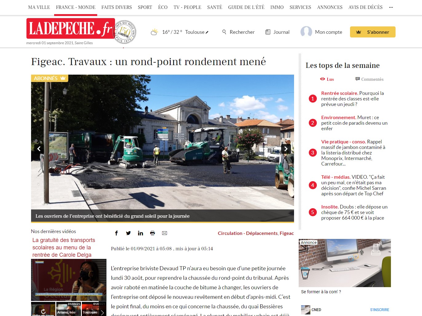 La Dépêche du Midi — 01 septembre 2021